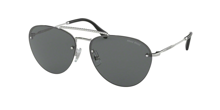 Miu Miu CORE COLLECTION MU54US Pilot Sunglasses 1BC1A1-SILVER 59-15-140 - Color Map silver
