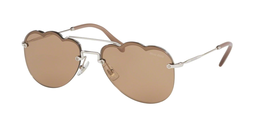 Miu Miu CORE COLLECTION MU56US Irregular Sunglasses 1BC176-SILVER 58-17-140 - Color Map silver