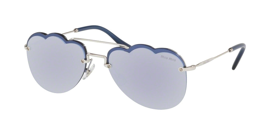 Miu Miu CORE COLLECTION MU56US Irregular Sunglasses 1BC178-SILVER 58-17-140 - Color Map silver