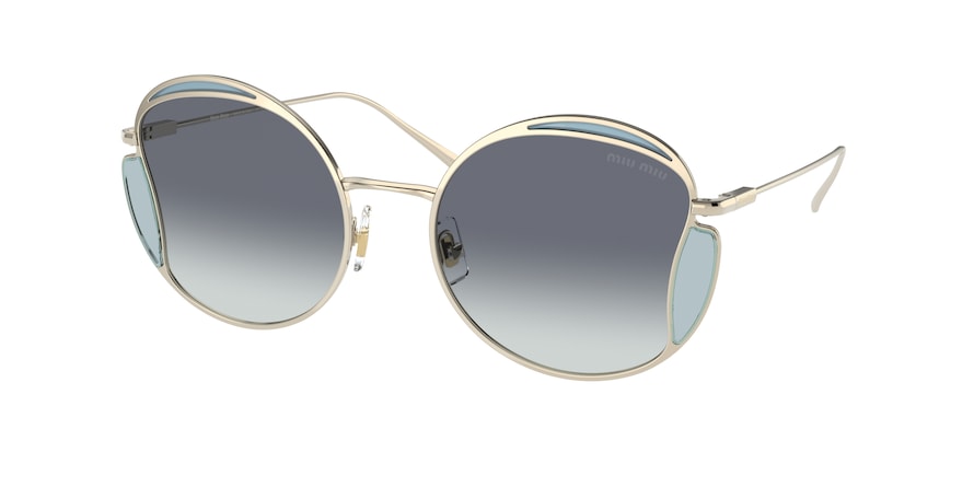 Miu Miu MU56XS Irregular Sunglasses ZVN05N-PALE GOLD 54-20-140 - Color Map gold