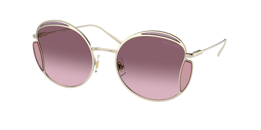 Miu Miu MU56XS Irregular Sunglasses ZVN3G2-PALE GOLD 54-20-140 - Color Map gold