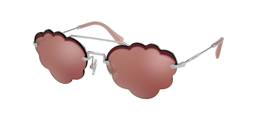 Miu Miu CORE COLLECTION MU57US Irregular Sunglasses 1BC177-SILVER 58-18-140 - Color Map silver