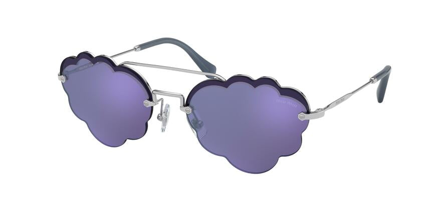 Miu Miu CORE COLLECTION MU57US Irregular Sunglasses 1BC178-SILVER 58-18-140 - Color Map silver