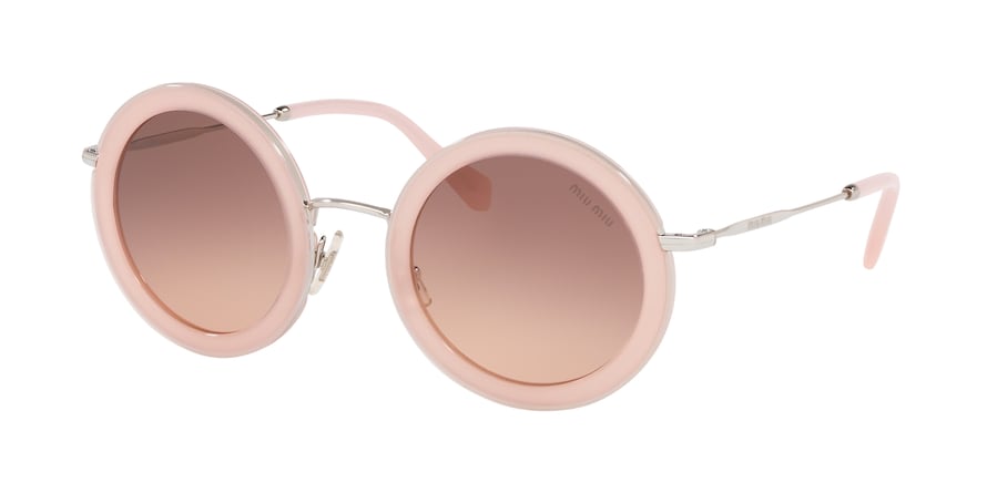Miu Miu CORE COLLECTION MU59US Round Sunglasses 1350A5-OPAL PINK 48-26-140 - Color Map pink