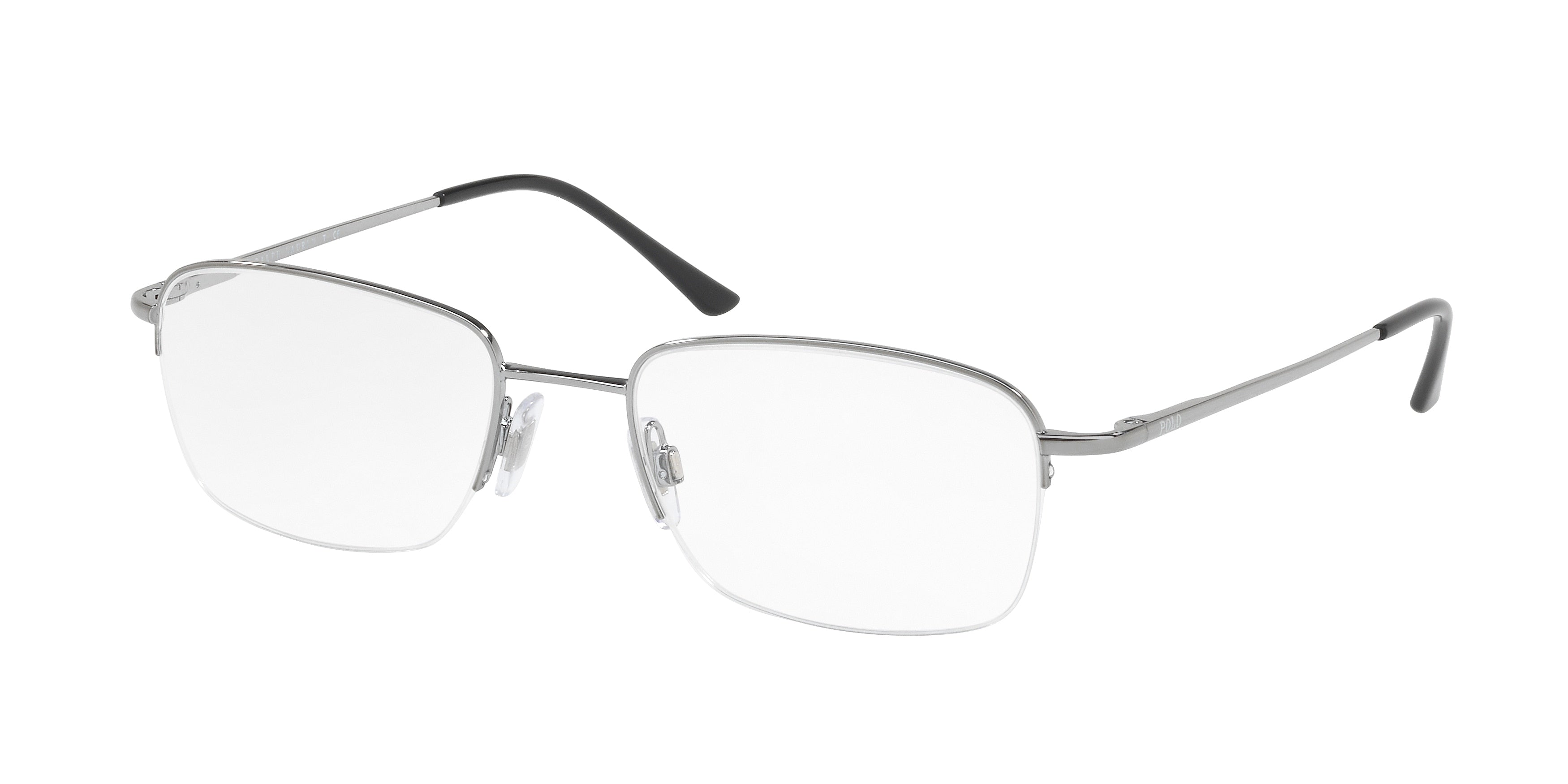 Polo PH1001 Square Eyeglasses  9002-Shiny Gunmetal 53-135-19 - Color Map Grey