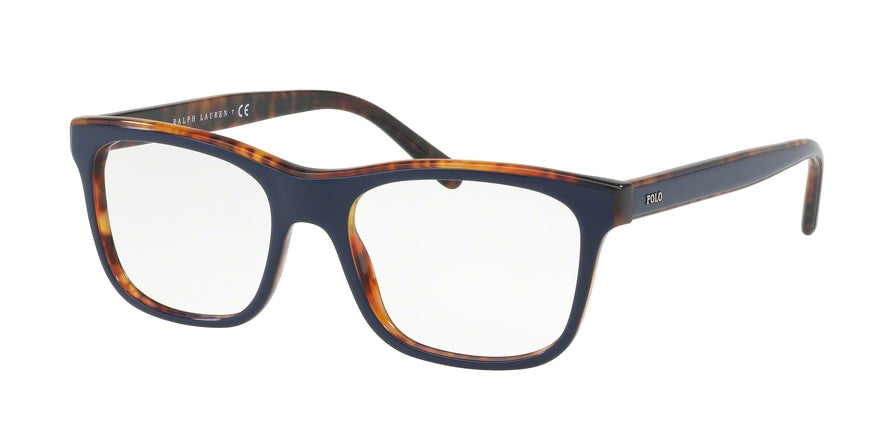 Polo PH2173 Square Eyeglasses  5638-SHINY BLUE ON HAVANA JERRY 53-18-145 - Color Map blue