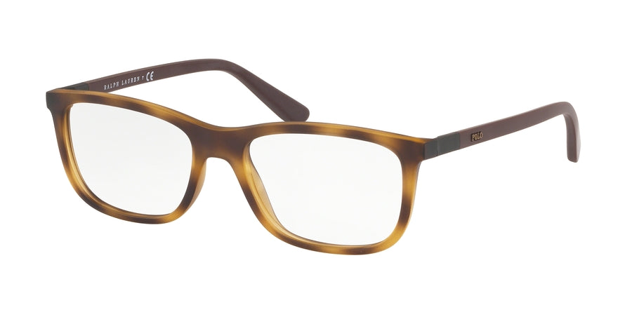 Polo PH2210 Rectangle Eyeglasses 5182-MATTE HAVANA 55-17-145 - Color Map brown