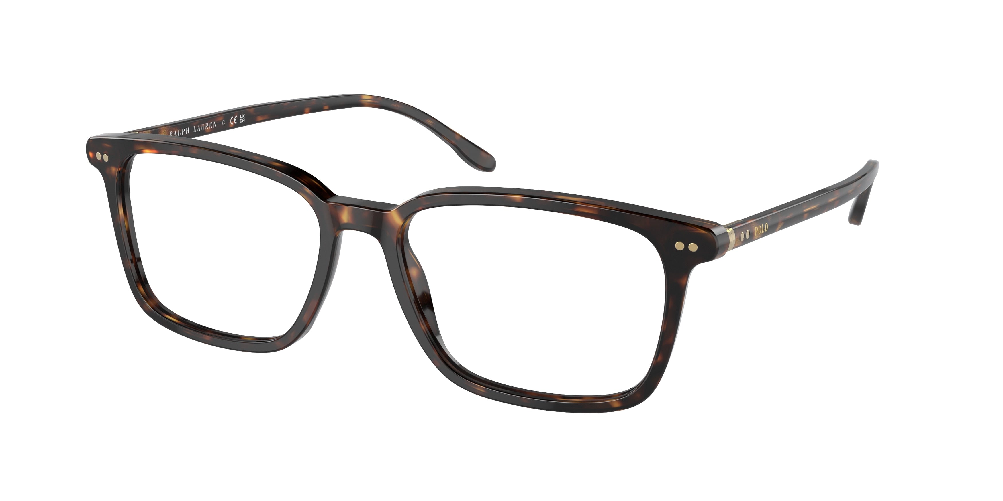 Polo PH2259 Square Eyeglasses 5003-Shiny Dark Havana 56-150-17 - Color Map Brown