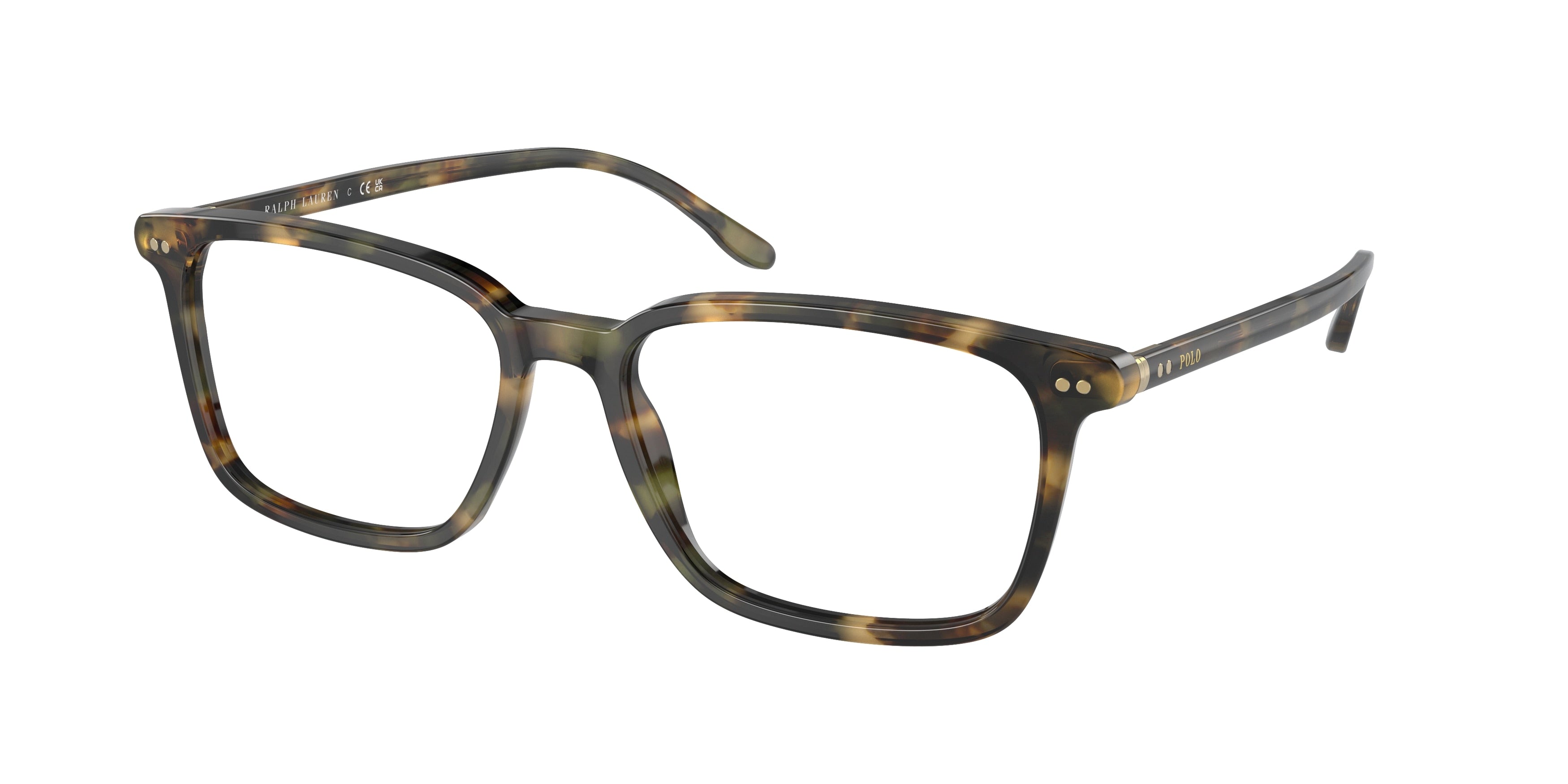 Polo PH2259 Square Eyeglasses 6087-Shiny Camo Havana 56-150-17 - Color Map Brown