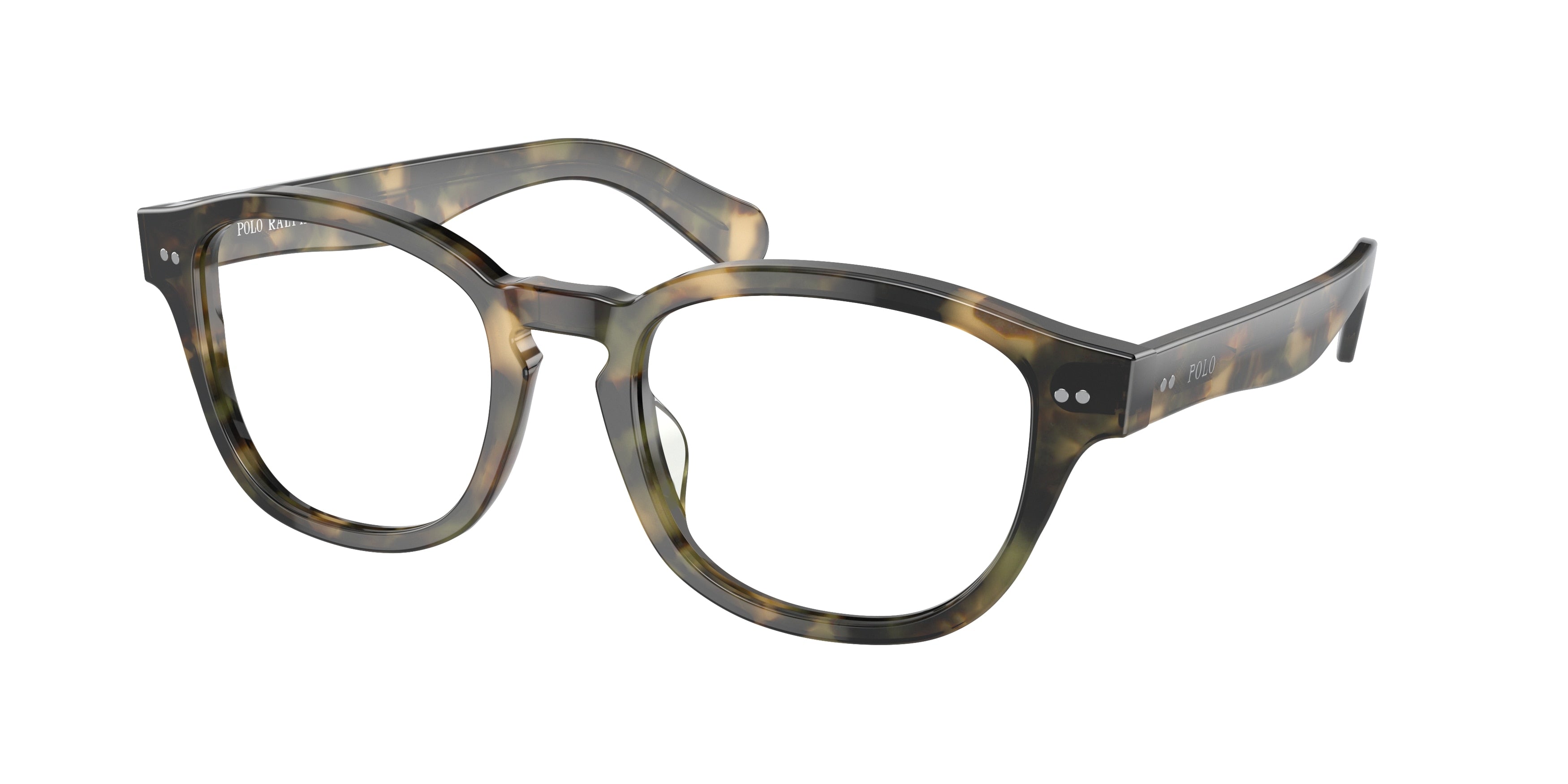 Polo PH2261U Square Eyeglasses 6087-Shiny Camo Havana 53-145-20 - Color Map Brown