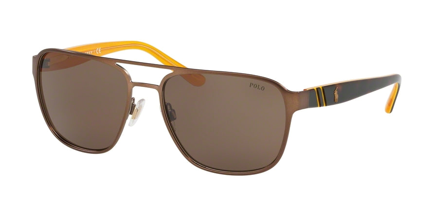 Polo PH3125 Square Sunglasses 927273-SEMISHINY BROWN 57-17-140 - Color Map brown