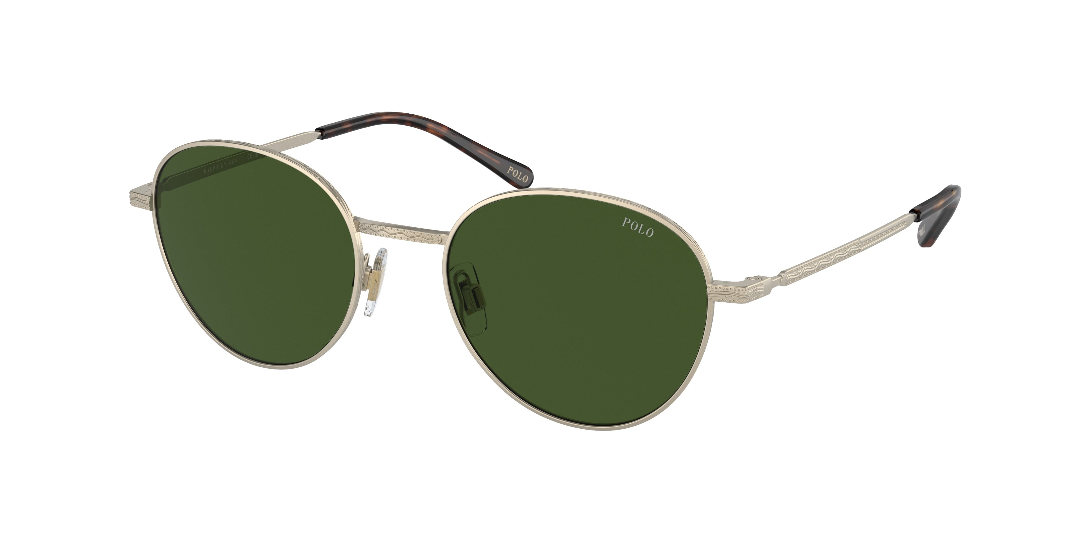 Polo PH3144 Round Sunglasses 921171-Semishiny Pale Gold 51-145-19 - Color Map Gold