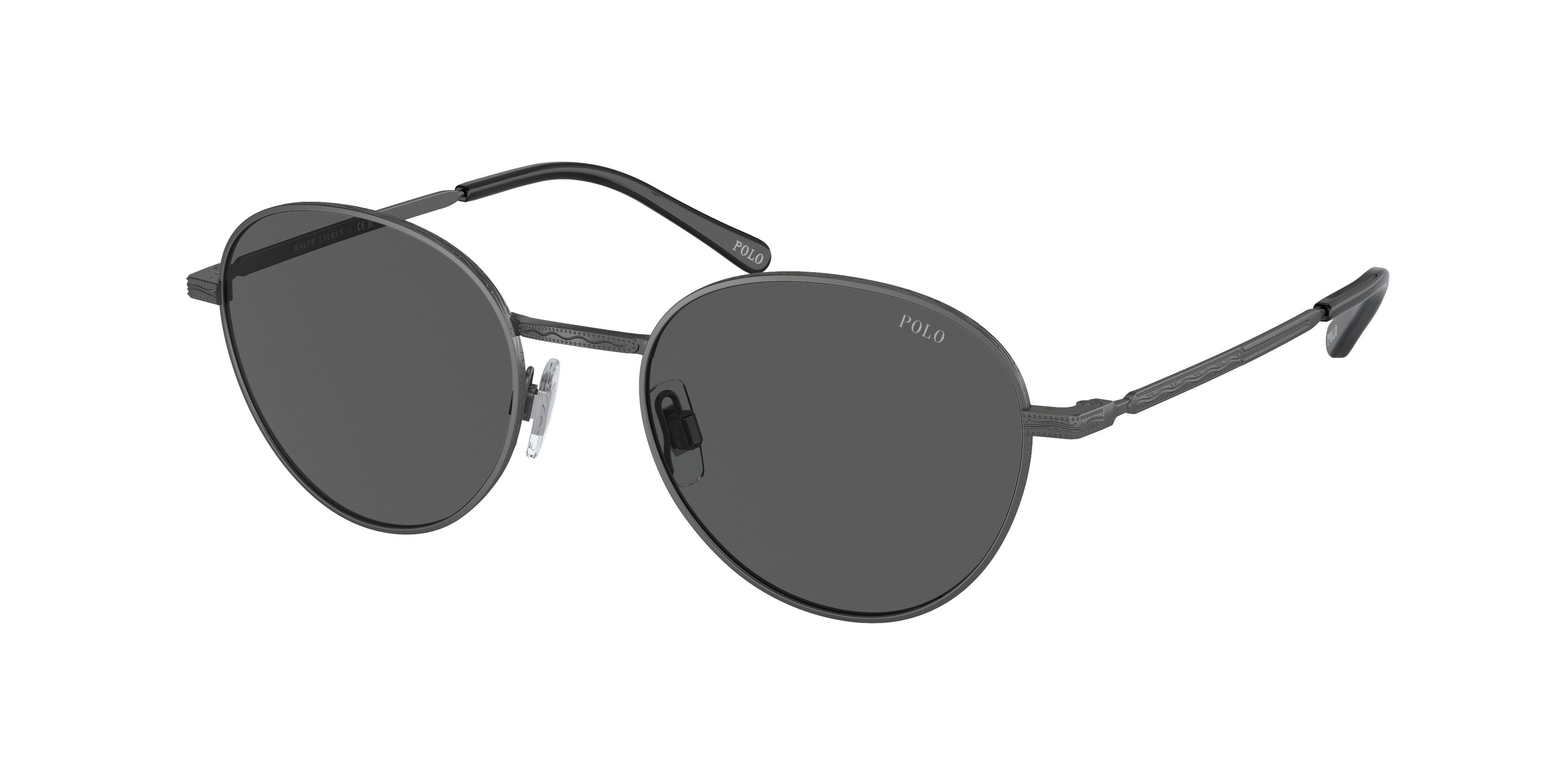 Polo PH3144 Round Sunglasses 930787-Semishiny Dark Gunmetal 51-145-19 - Color Map Grey