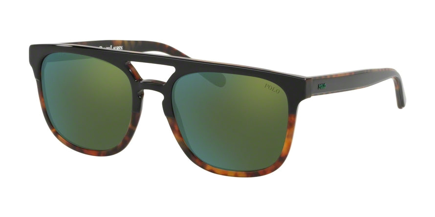 Polo PH4125 Square Sunglasses  52606R-SHINY BLACK ON JERRY HAVANA 54-18-145 - Color Map black
