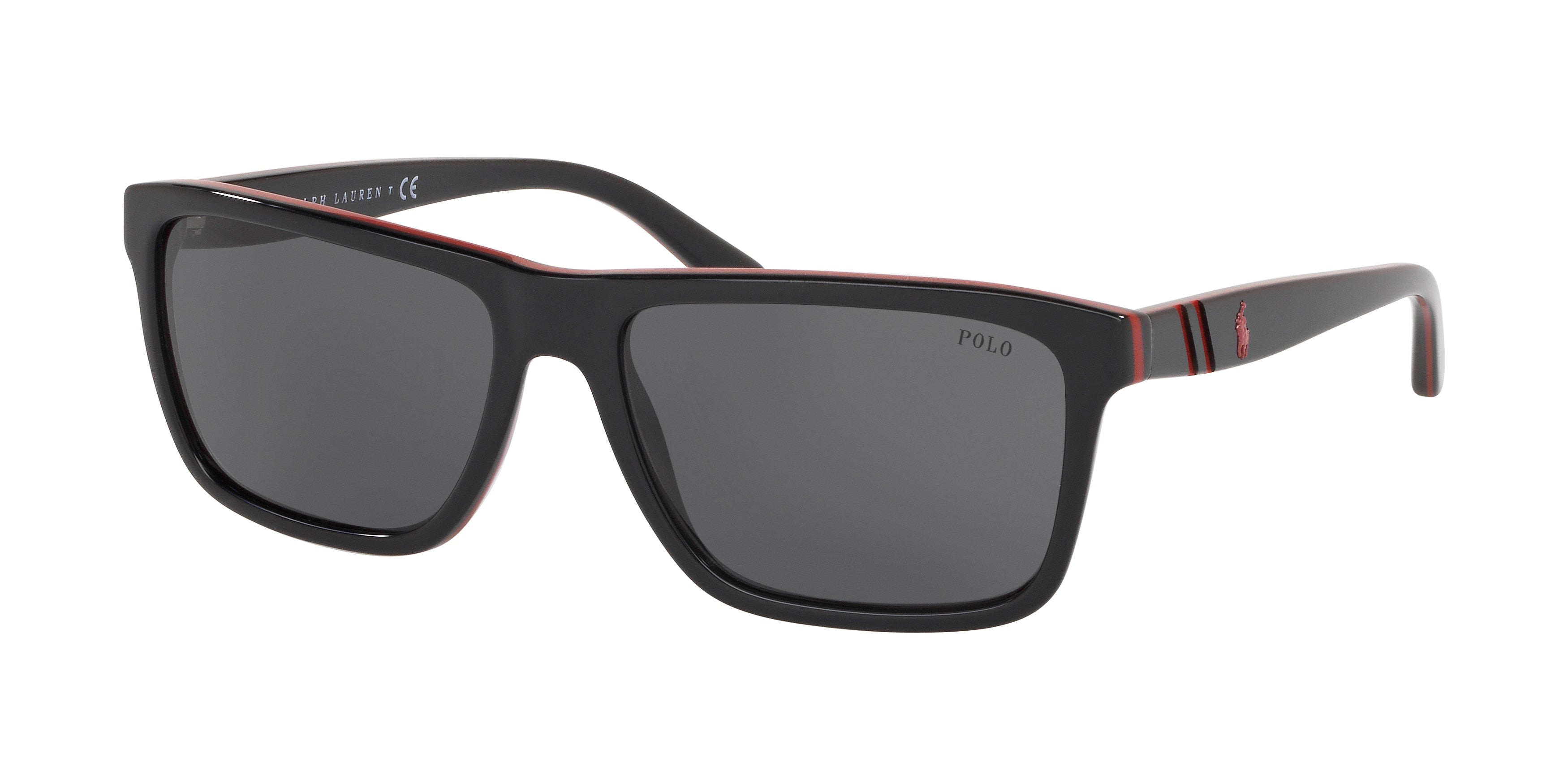 Polo PH4153 Rectangle Sunglasses 566887-Black 58-140-17 - Color Map Black