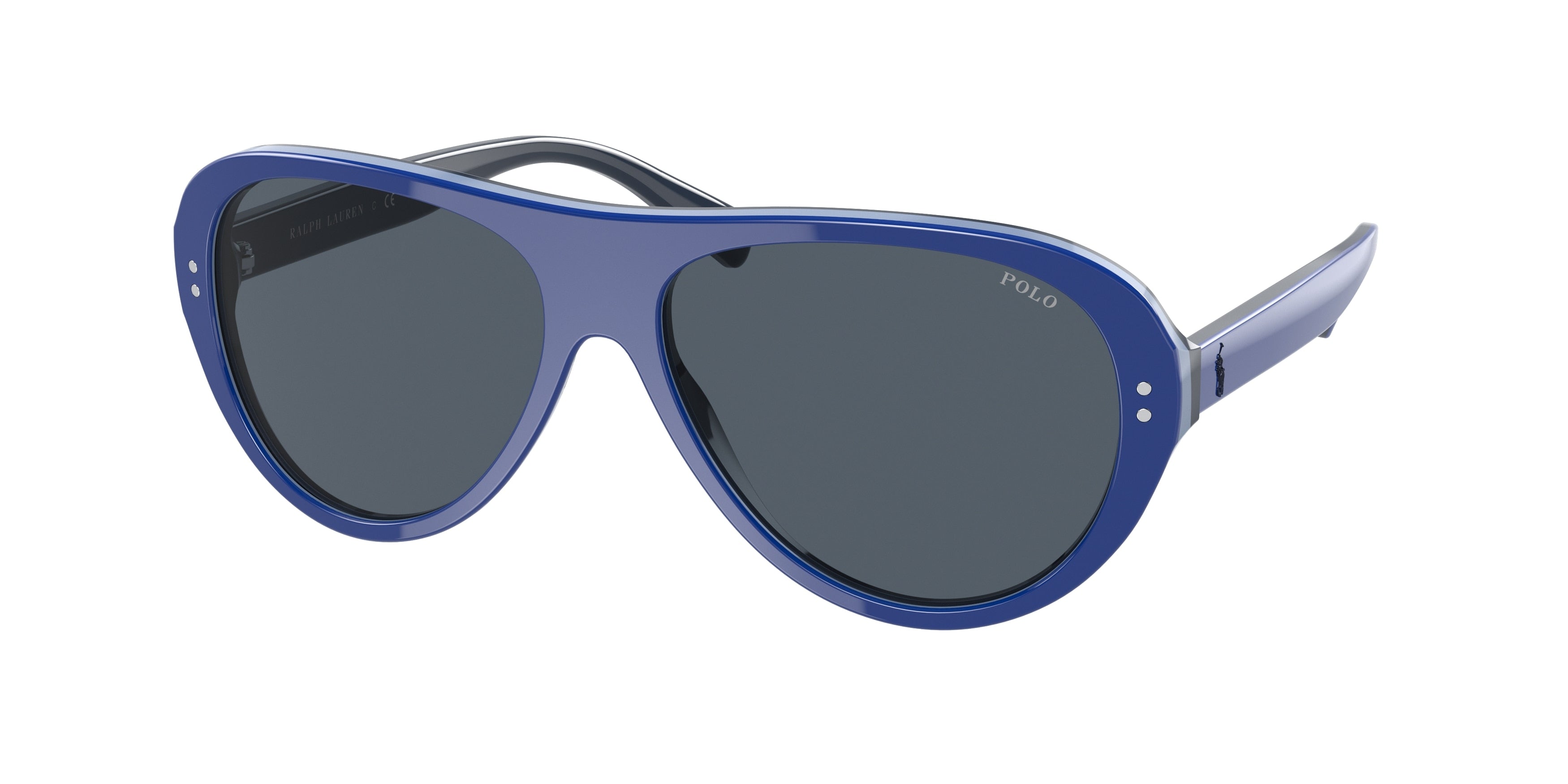 Polo PH4178 Pilot Sunglasses 599287-Shiny Royal+Azure+Navy 59-145-15 - Color Map Blue