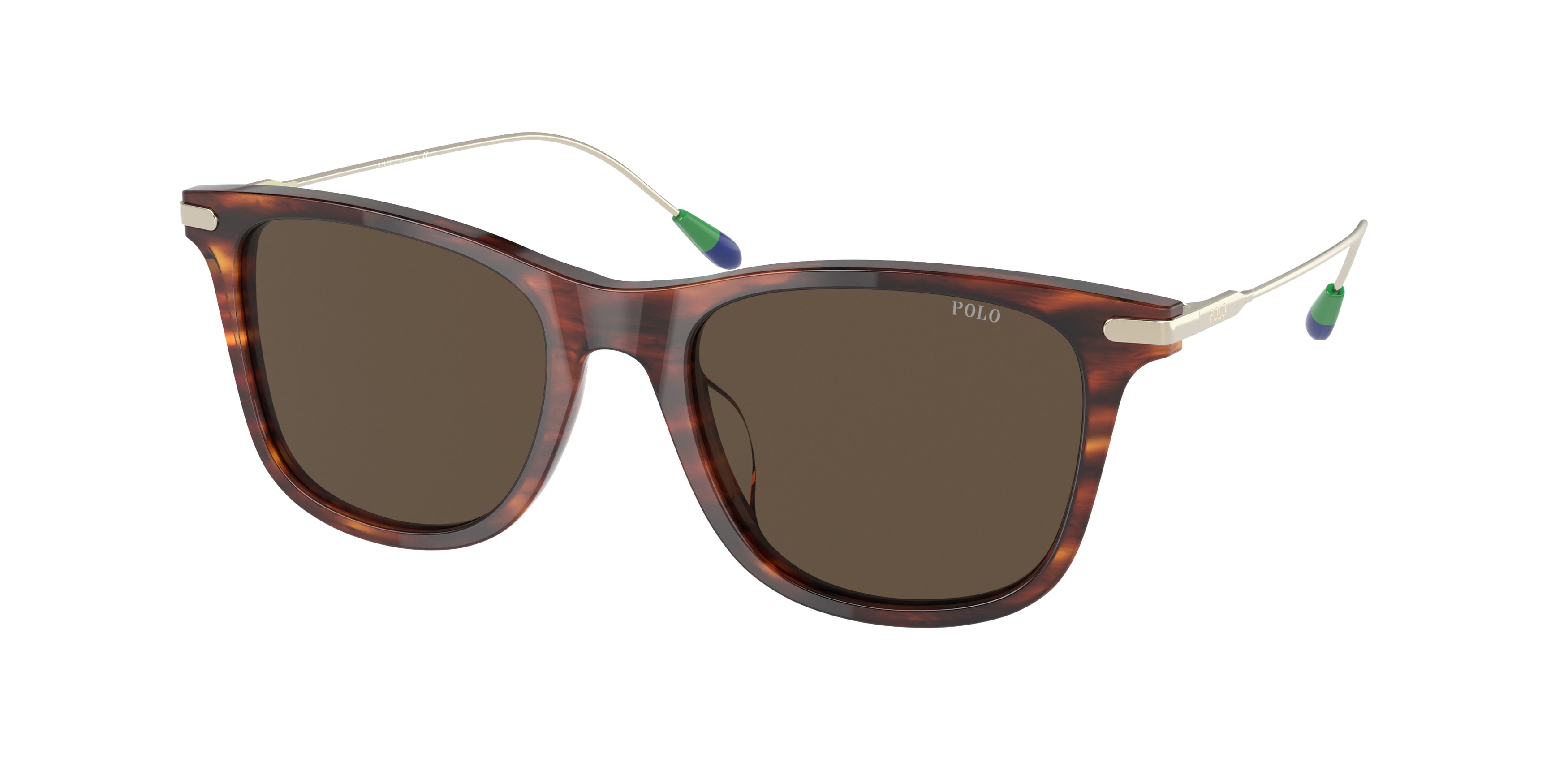 Polo PH4179U Pillow Sunglasses 570373-Shiny Striped Havana 52-145-19 - Color Map Tortoise