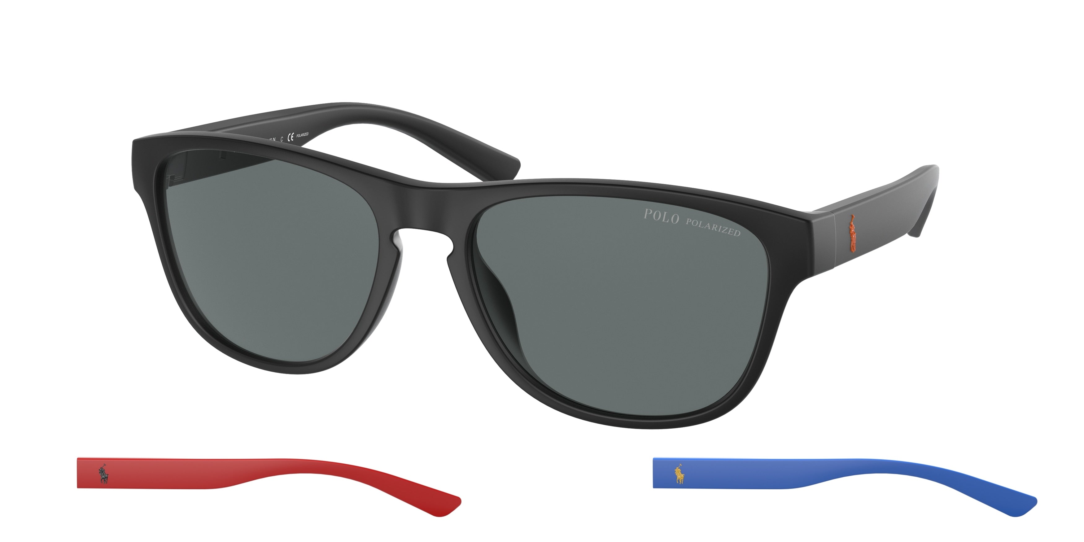 Polo PH4180U Pillow Sunglasses 537581-Matte Black 56-140-17 - Color Map Black