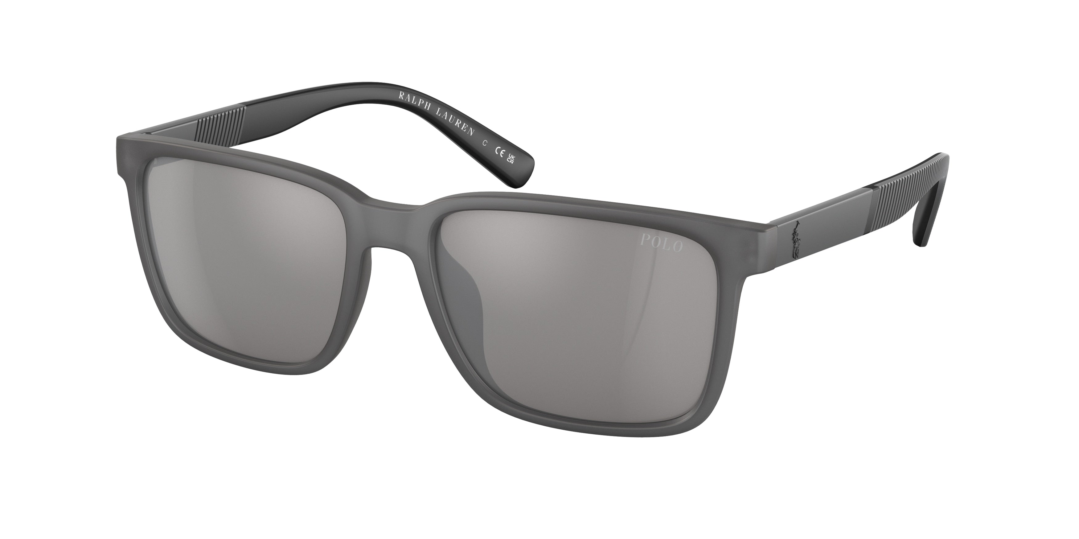 Polo PH4189U Rectangle Sunglasses 56966G-Matte Transparent Grey 55-145-17 - Color Map Grey
