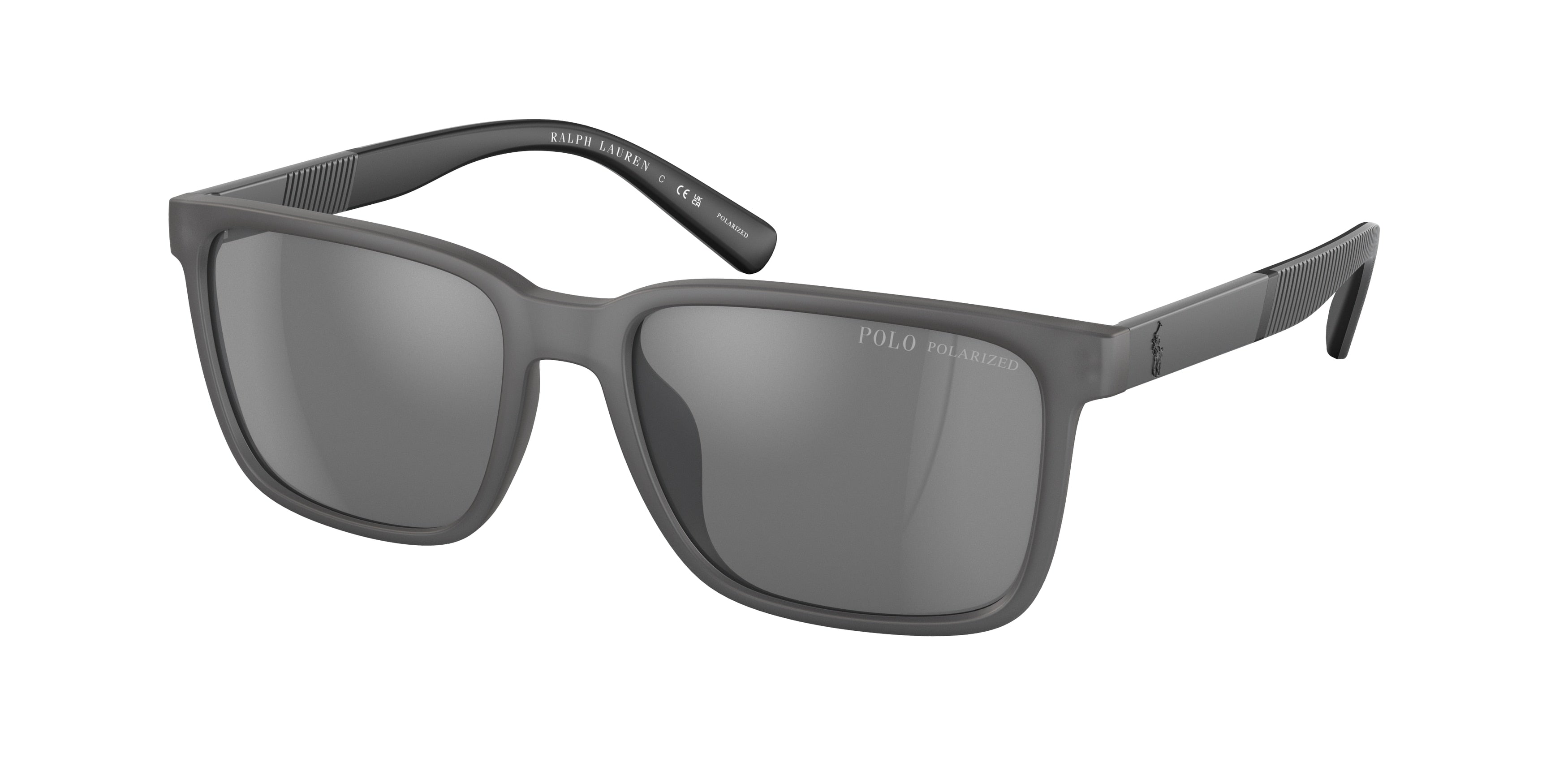 Polo PH4189U Rectangle Sunglasses 5696Z3-Matte Transparent Grey 55-145-17 - Color Map Grey