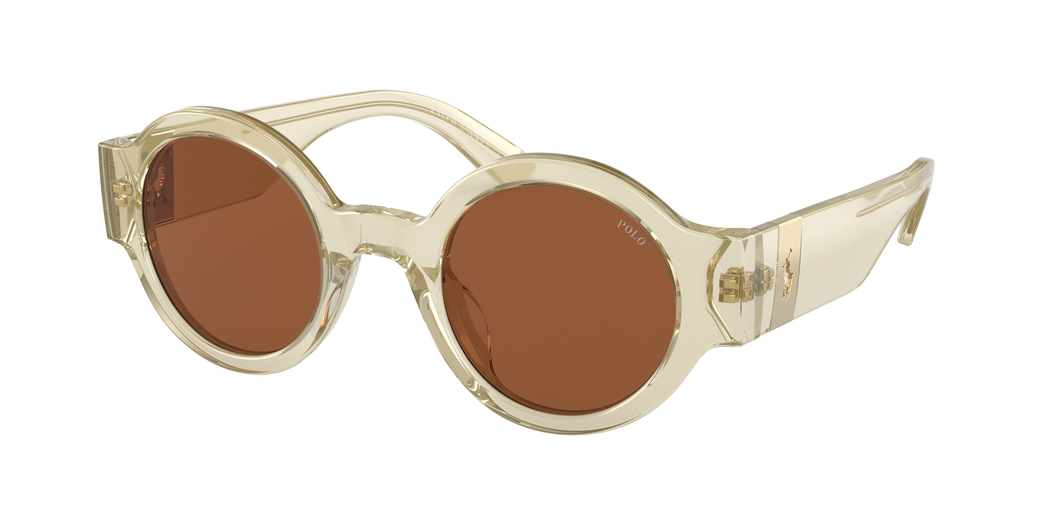 Polo PH4190U Round Sunglasses 503473-Shiny Transparent Beige 47-145-25 - Color Map Transparent
