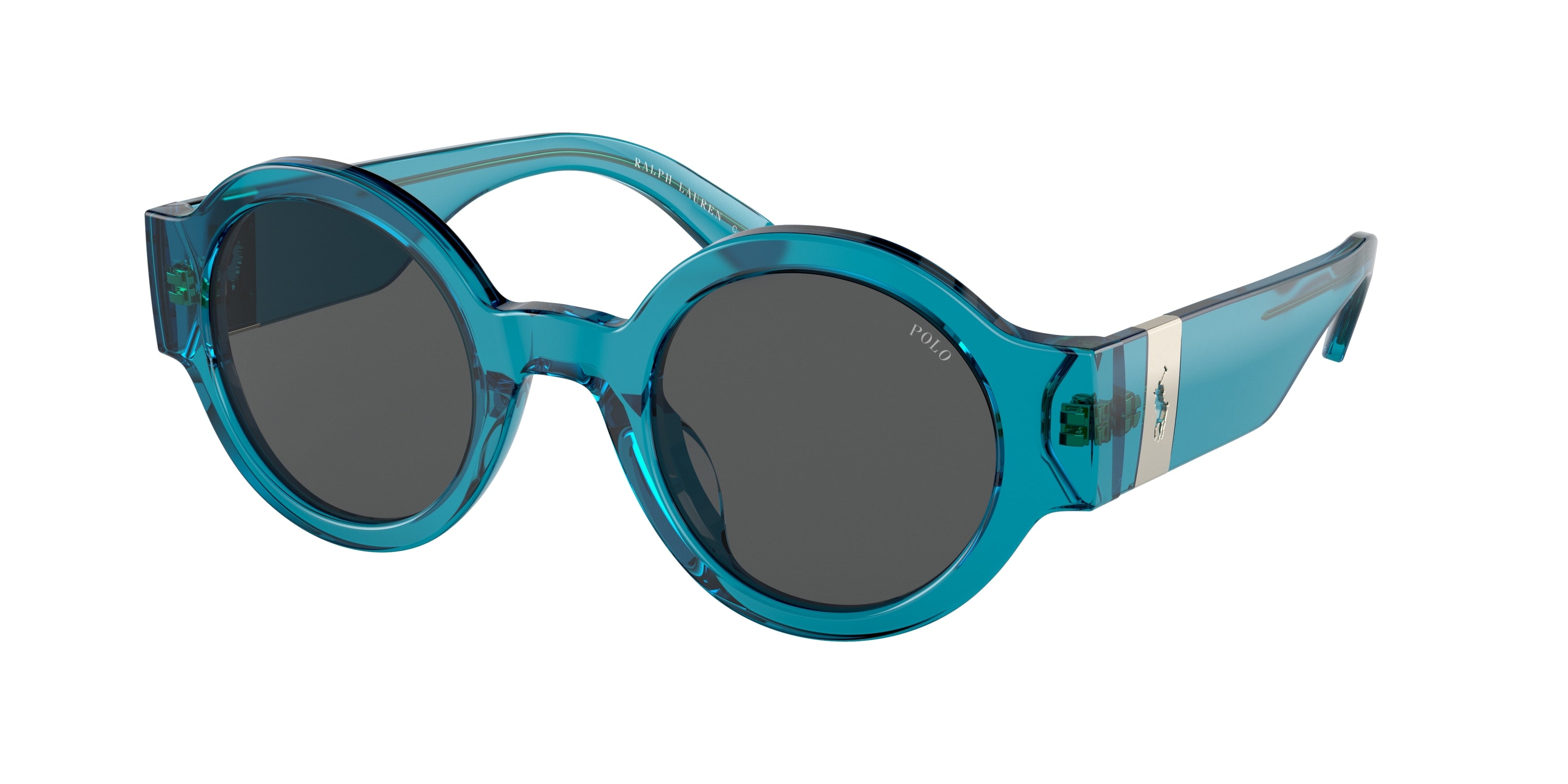 Polo PH4190U Round Sunglasses 604187-Shiny Ocean Blue 47-145-25 - Color Map Blue