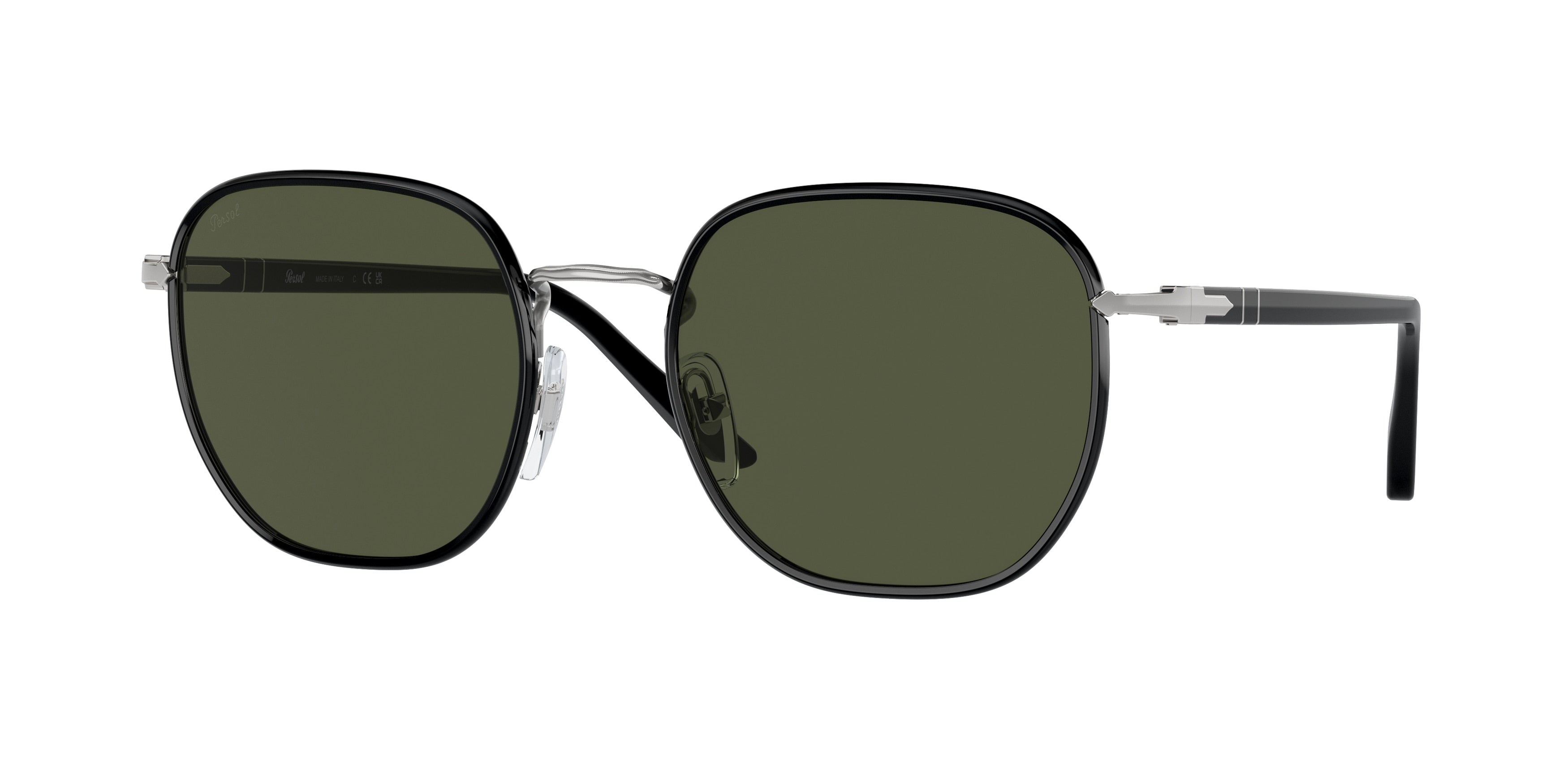 Persol PO1015SJ Irregular Sunglasses  112531-Silver / Black 54-145-20 - Color Map Silver