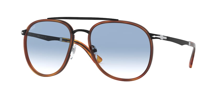 Persol PO2466S Irregular Sunglasses 10913F-BLACK & HAVANA 56-18-140 - Color Map black