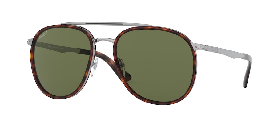 Persol PO2466S Irregular Sunglasses 513/58-GUNMETAL & HAVANA 56-18-140 - Color Map gunmetal