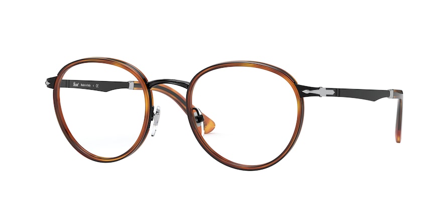 Persol PO2468V Phantos Eyeglasses 1078-BLACK & HAVANA 49-20-145 - Color Map black