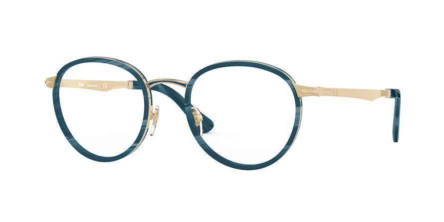 Persol PO2468V Phantos Eyeglasses 515-GOLD & STRIPED BLUE 49-20-145 - Color Map gold