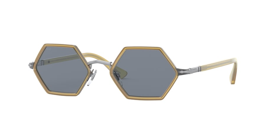 Persol PO2472S Irregular Sunglasses  109356-GUNMETAL & MIELE 49-20-140 - Color Map gunmetal
