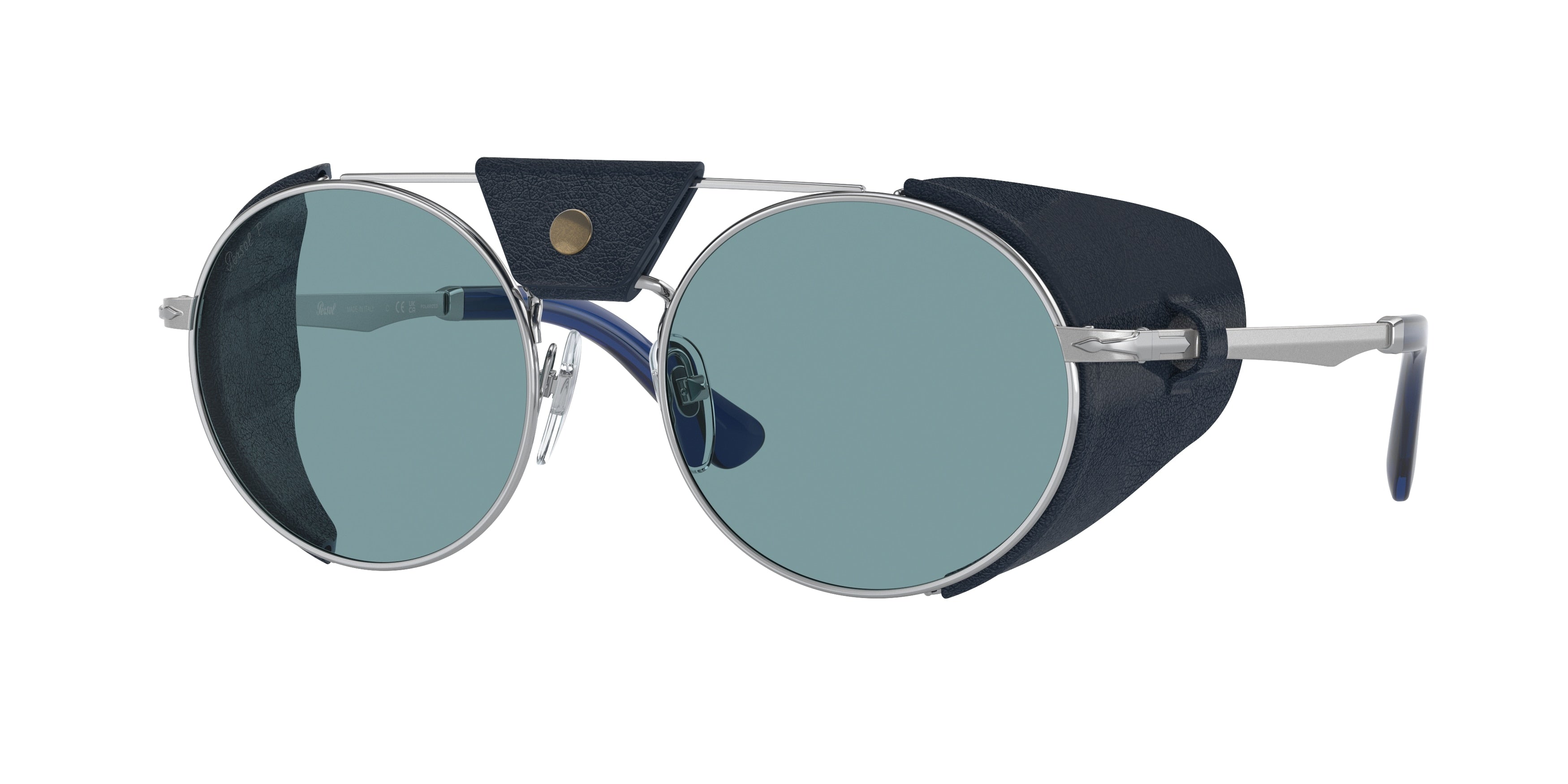Persol PO2496SZ Round Sunglasses  1139P1-Silver 51-140-18 - Color Map Silver