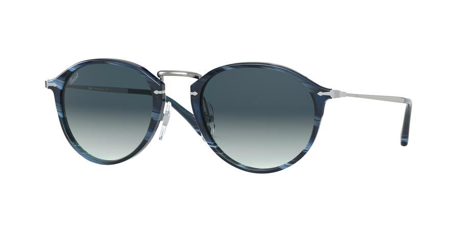 Persol PO3046S Phantos Sunglasses 111132-STRIPED BLUE & GUNMETAL 49-21-140 - Color Map blue