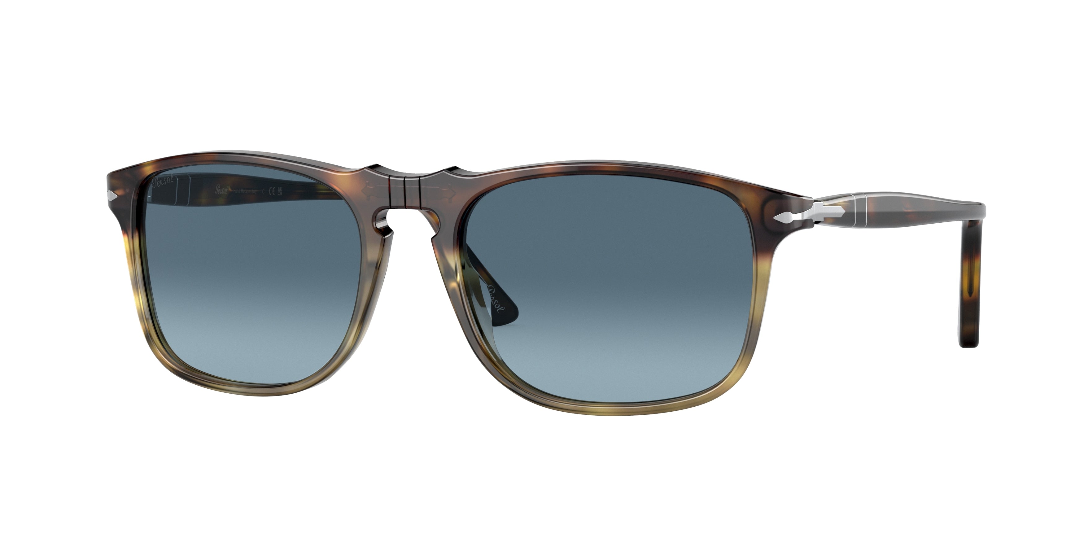 Persol PO3059S Square Sunglasses  1158Q8-Tortoise Spotted Brown 54-145-18 - Color Map Brown