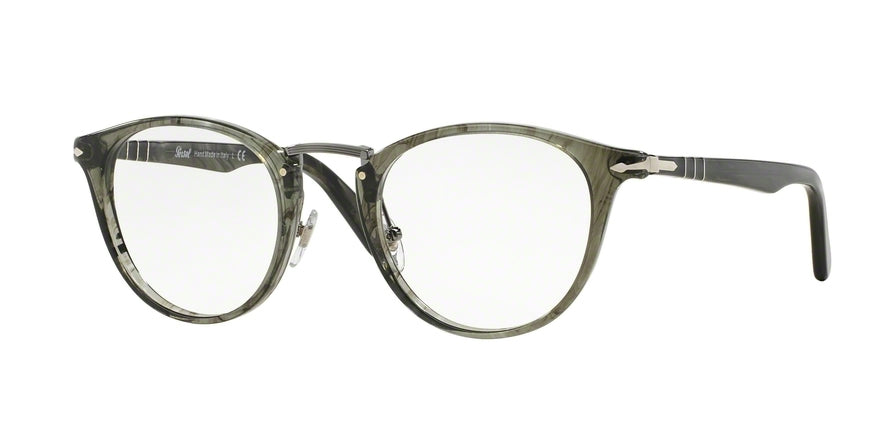 Persol PO3107V Phantos Eyeglasses 1020-STRIPED GREY 47-22-145 - Color Map green