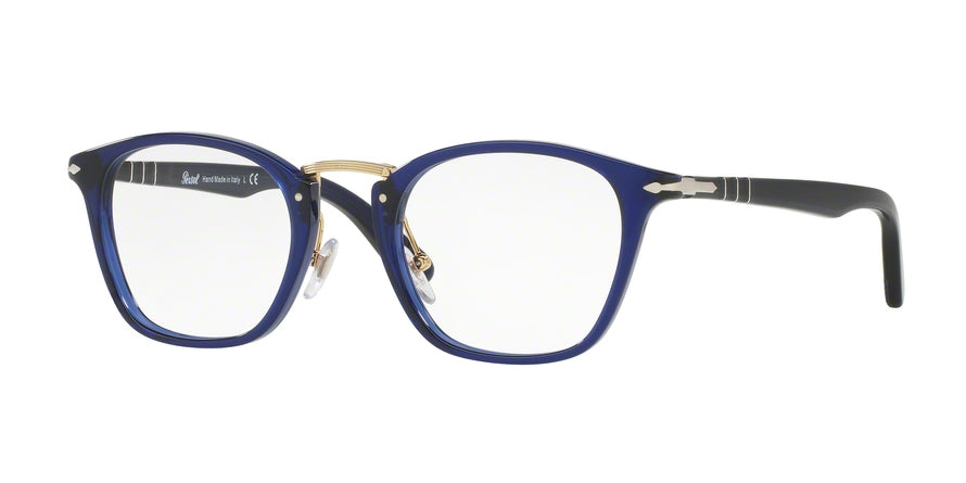 Persol PO3109V Rectangle Eyeglasses 181-TRANSPARENT BLUE 47-22-145 - Color Map blue