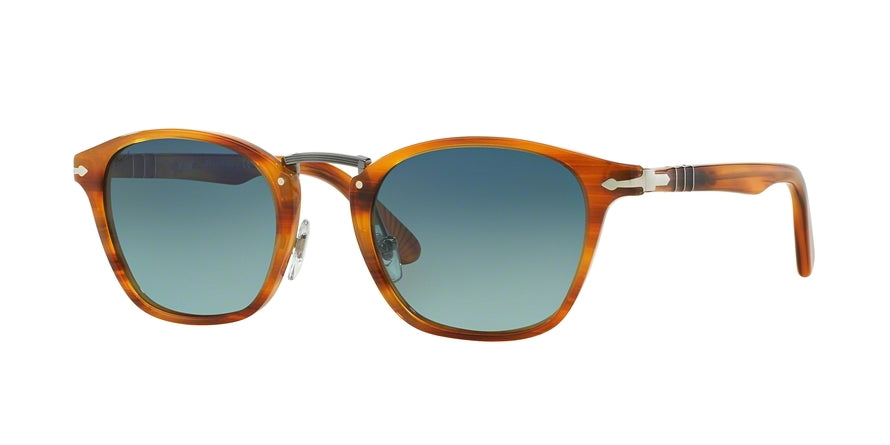Persol PO3110S Rectangle Sunglasses 960/S3-STRIPED BROWN 49-22-145 - Color Map brown
