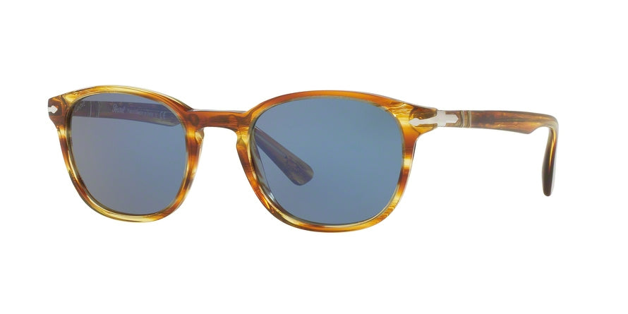 Persol PO3148S Square Sunglasses 904356-STRIPED BROWN YELLOW 53-20-145 - Color Map brown