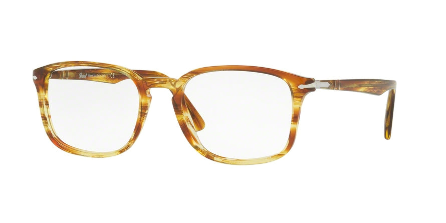 Persol PO3161V Square Eyeglasses 1050-STRIPET BROWN YELLOW 54-19-145 - Color Map brown