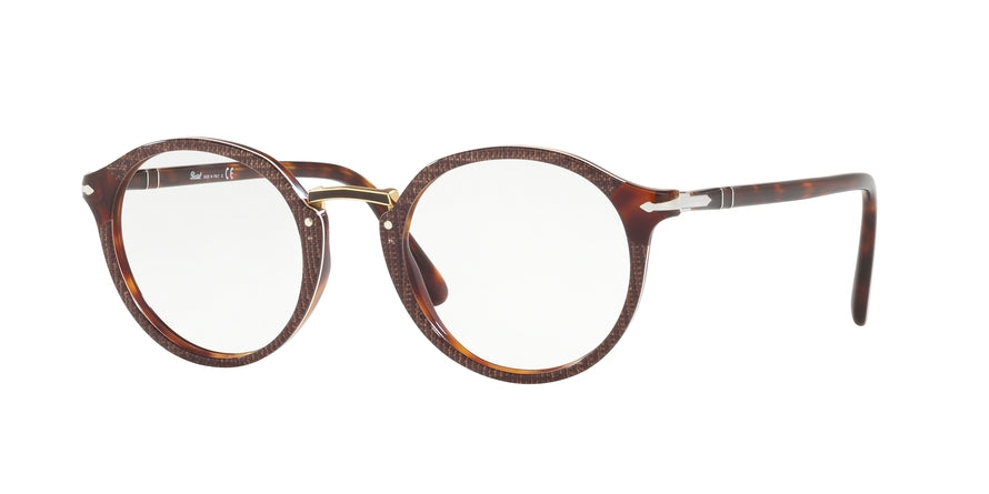 Persol PO3185V Phantos Eyeglasses  1091-BROWN PRINCE OF WALES & HAVANA 46-21-145 - Color Map brown