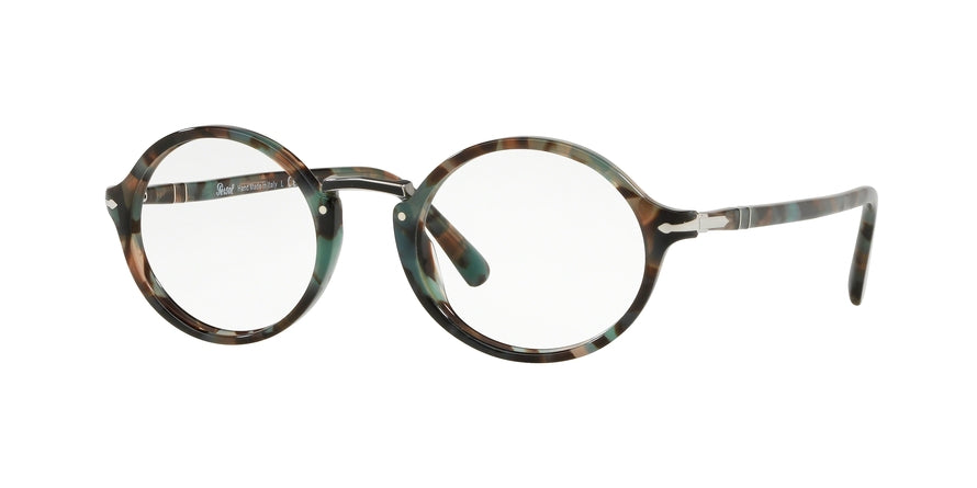 Persol PO3207V Oval Eyeglasses 1070-TORTOISE AZURE 49-21-145 - Color Map light blue
