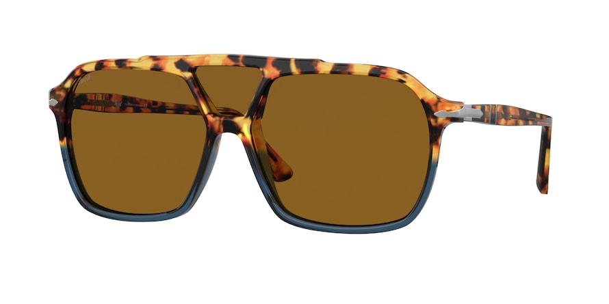 Persol PO3223S Square Sunglasses 112033-HAVANA YELLOW/BLU 59-14-145 - Color Map multi