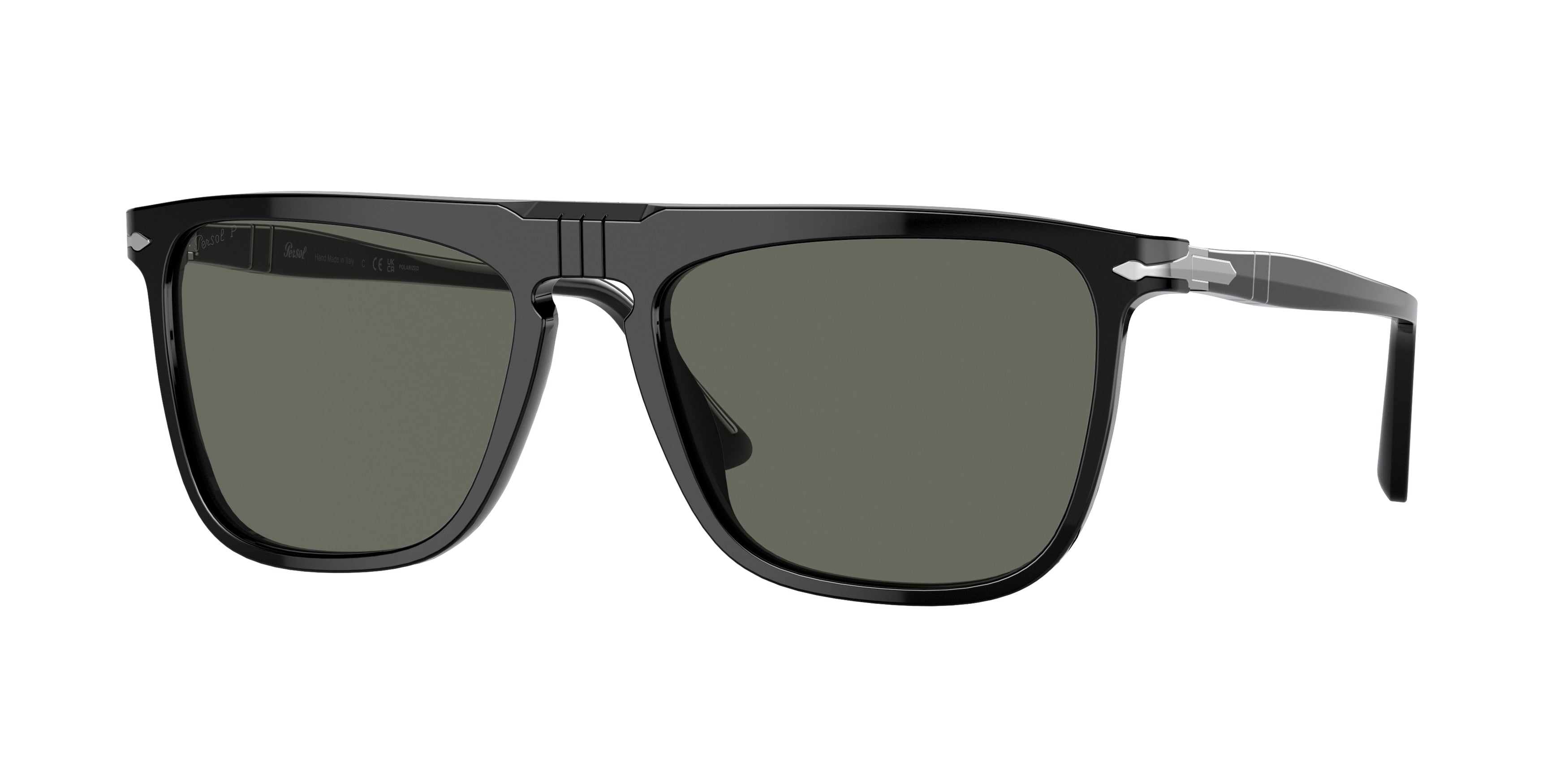 Persol PO3225S Rectangle Sunglasses  95/58-Black 56-145-18 - Color Map Black