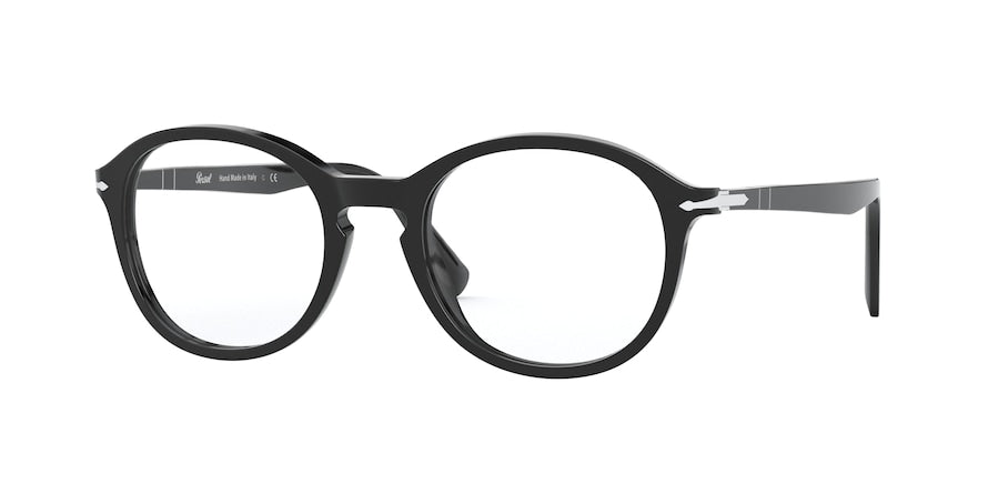 Persol PO3239V Round Eyeglasses 95-BLACK 50-20-145 - Color Map black