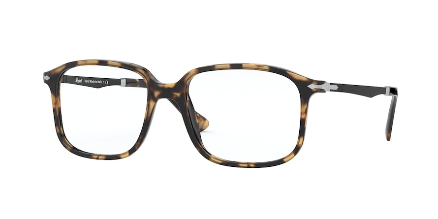 Persol PO3246V Rectangle Eyeglasses 1056-BROWN & BEIGE TORTOISE 53-17-145 - Color Map brown