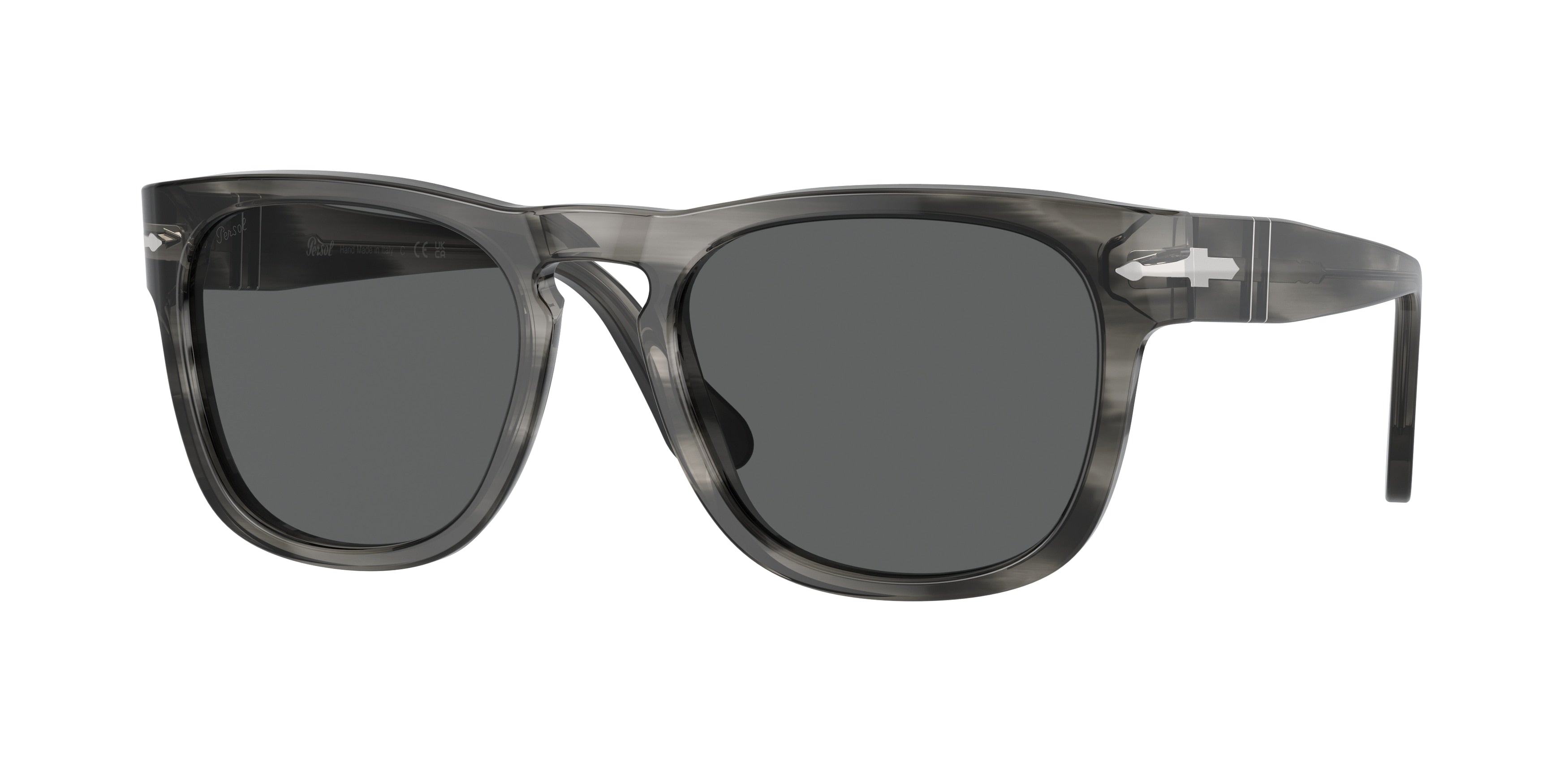 Persol ELIO PO3333S Square Sunglasses 1192B1-Striped Grey 54-145-20 - Color Map Grey