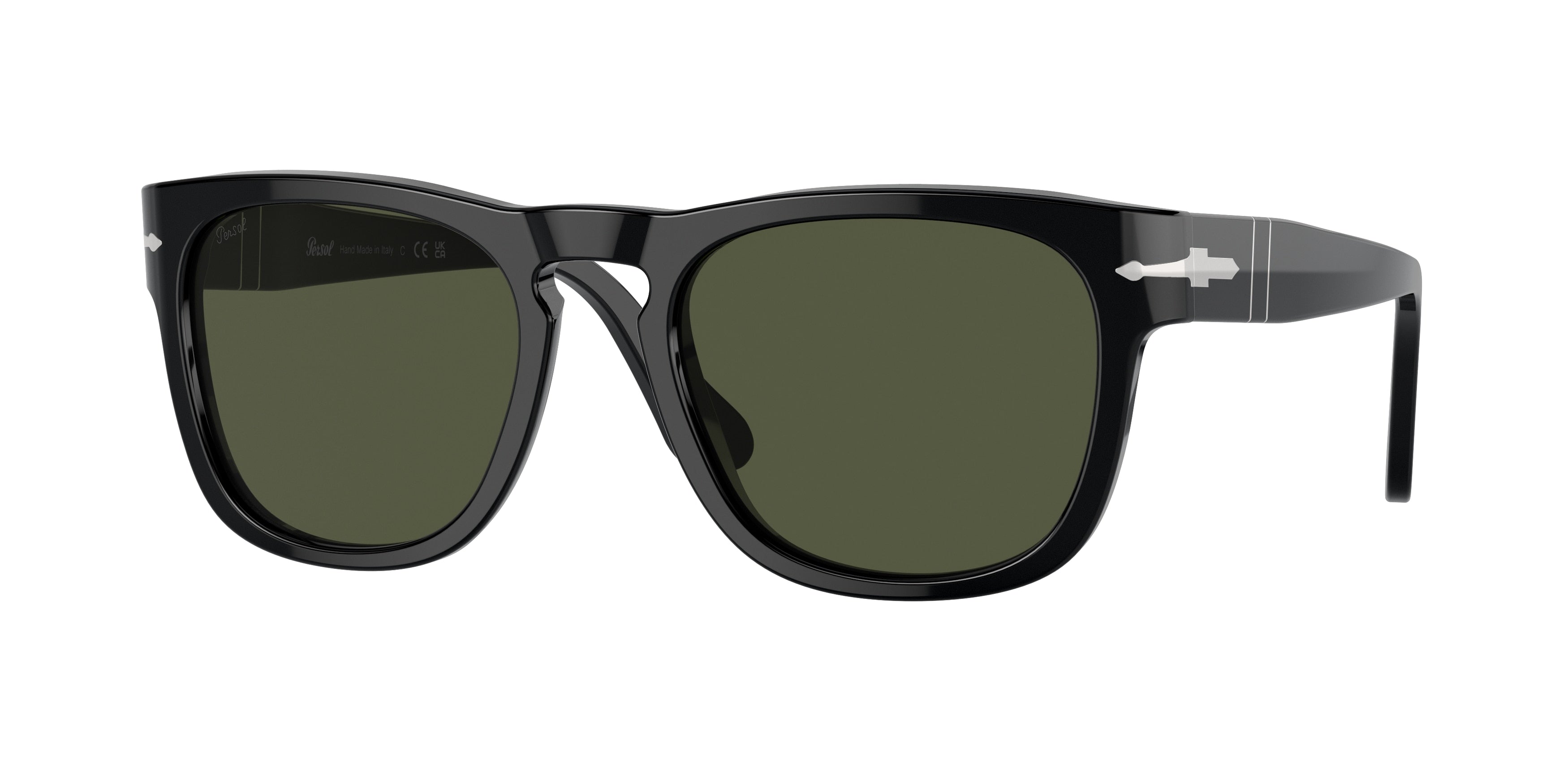 Persol ELIO PO3333S Square Sunglasses 95/31-Black 54-145-20 - Color Map Black
