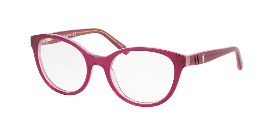 Polo Prep PP8535 Butterfly Eyeglasses 5685-TOP ROSE ON CRYSTAL ROSE 49-18-130 - Color Map pink
