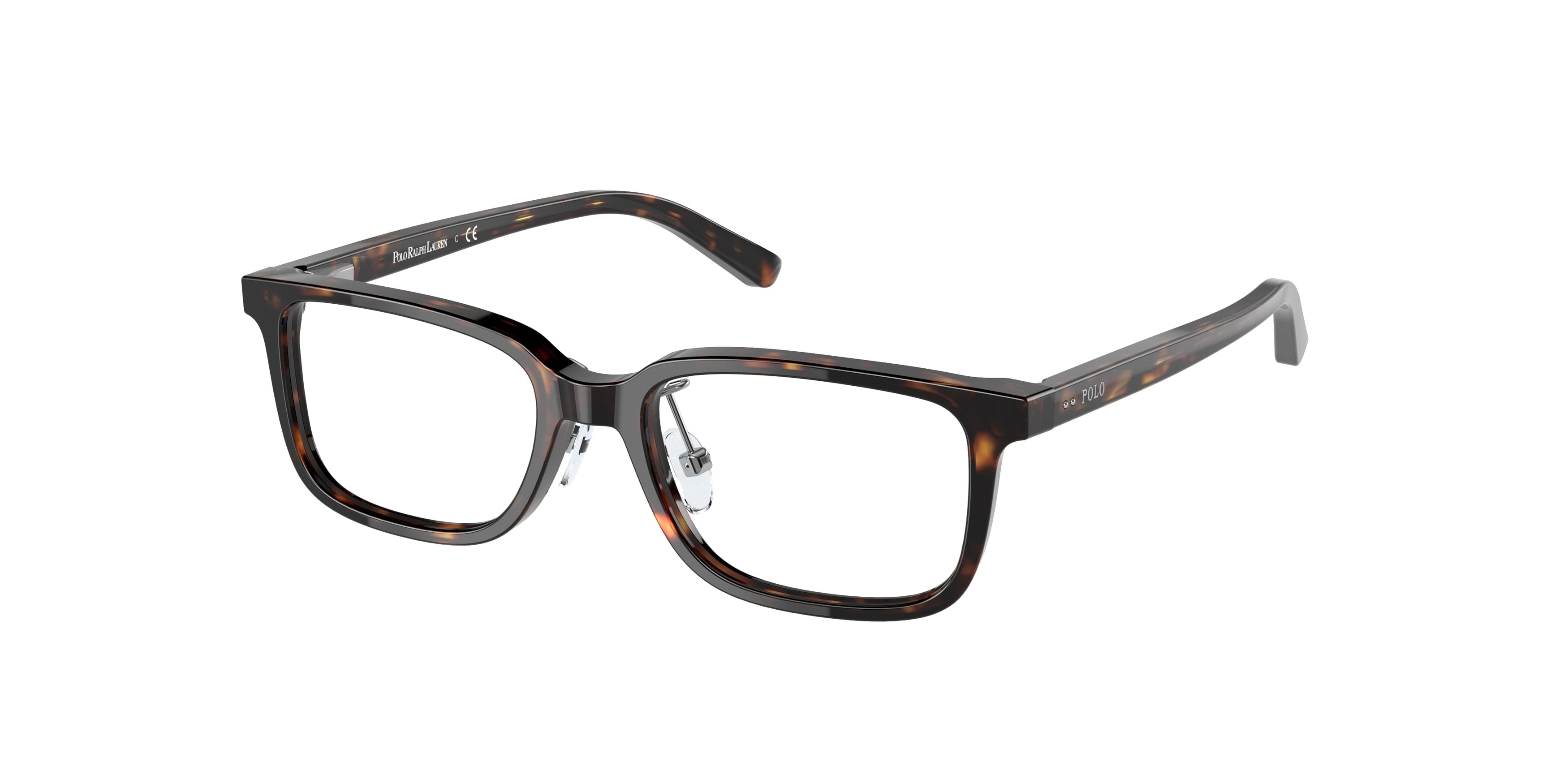 Polo Prep PP8545 Rectangle Eyeglasses 5003-Shiny Dark Havana 47-130-15 - Color Map Brown